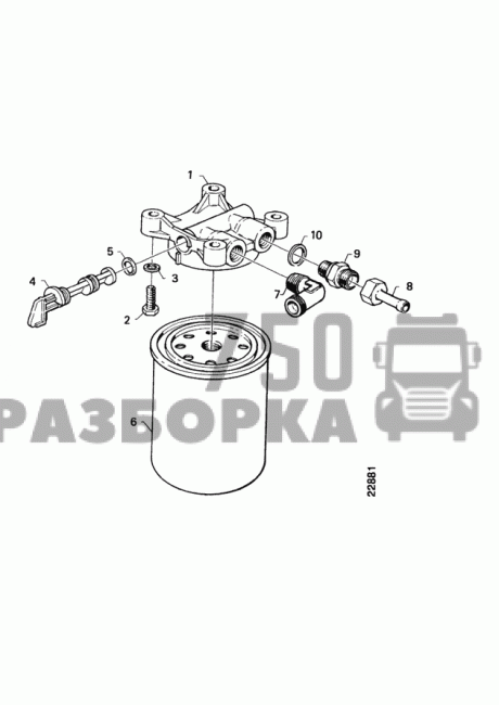 Корпус фильтра охлаждающей жидкости Scania 143