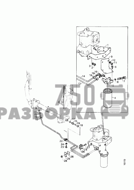Корпус фильтра охлаждающей жидкости Scania 143
