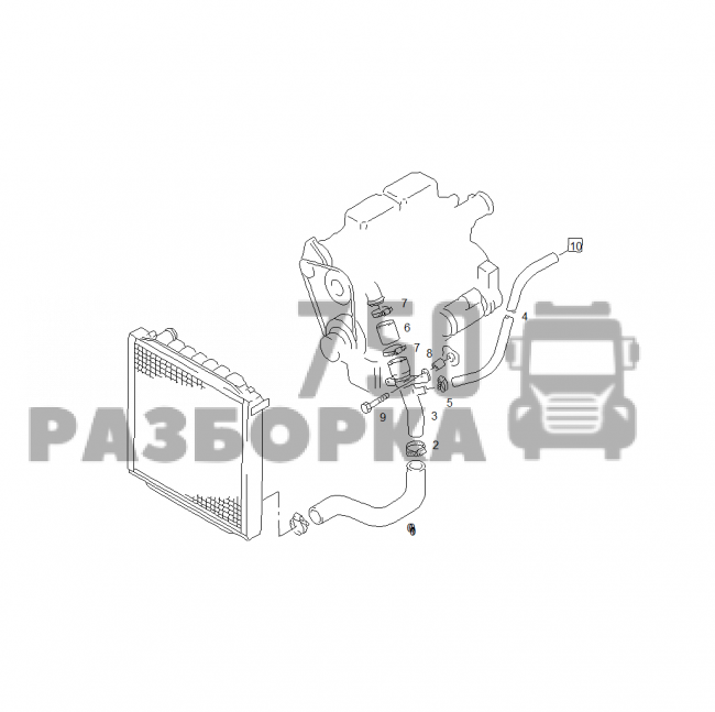 Патрубок помпы MAN L2000