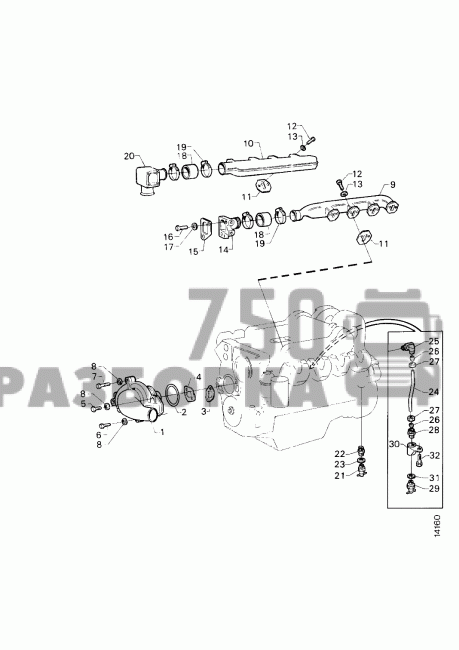 Коллектор водяной Scania