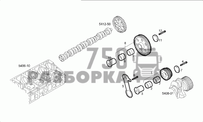 Опора промежуточной шестерни CURSOR 10